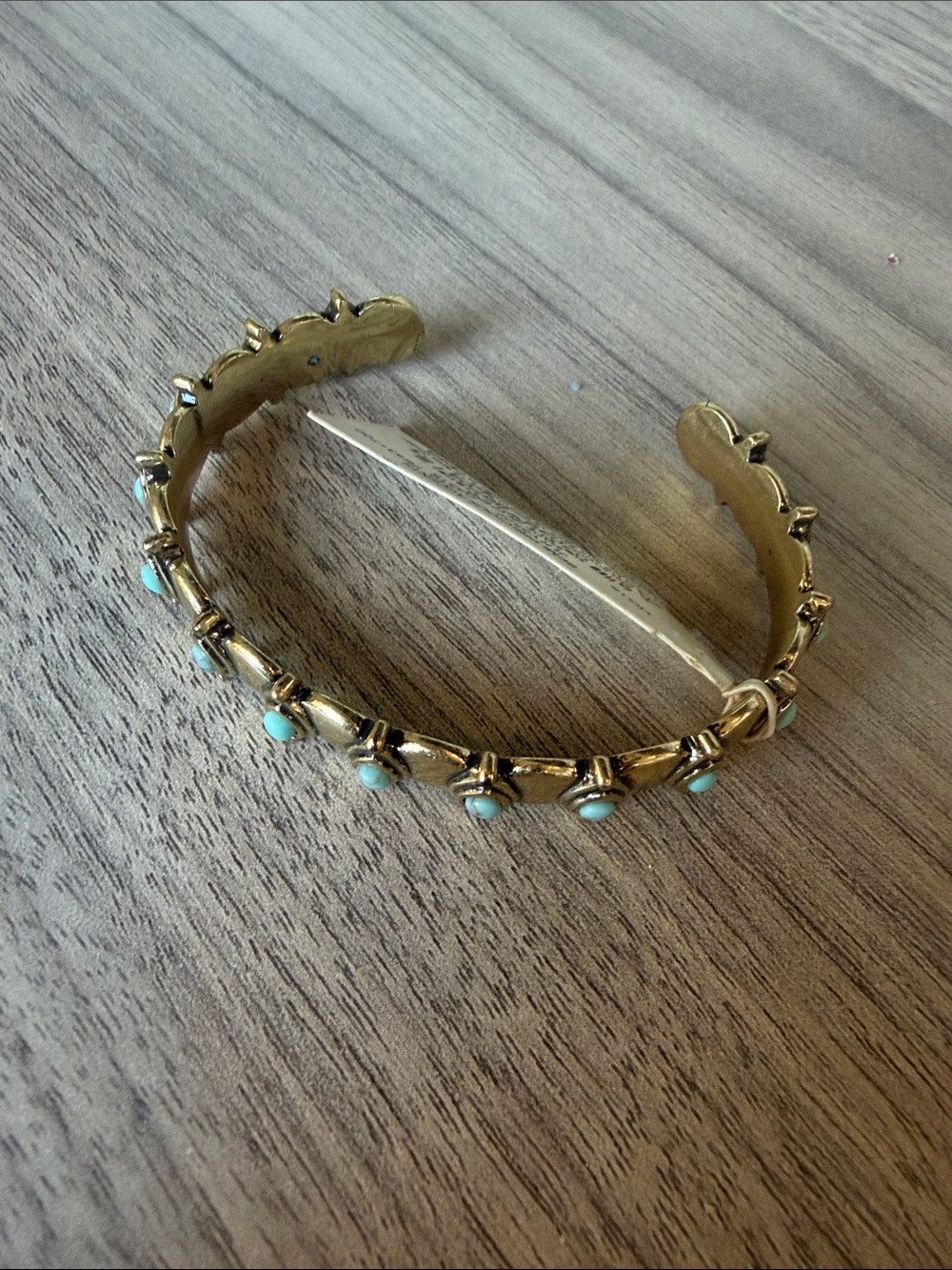 Lucky Brand Gold-Tone Cuff Bracelet with Turquoise Accents